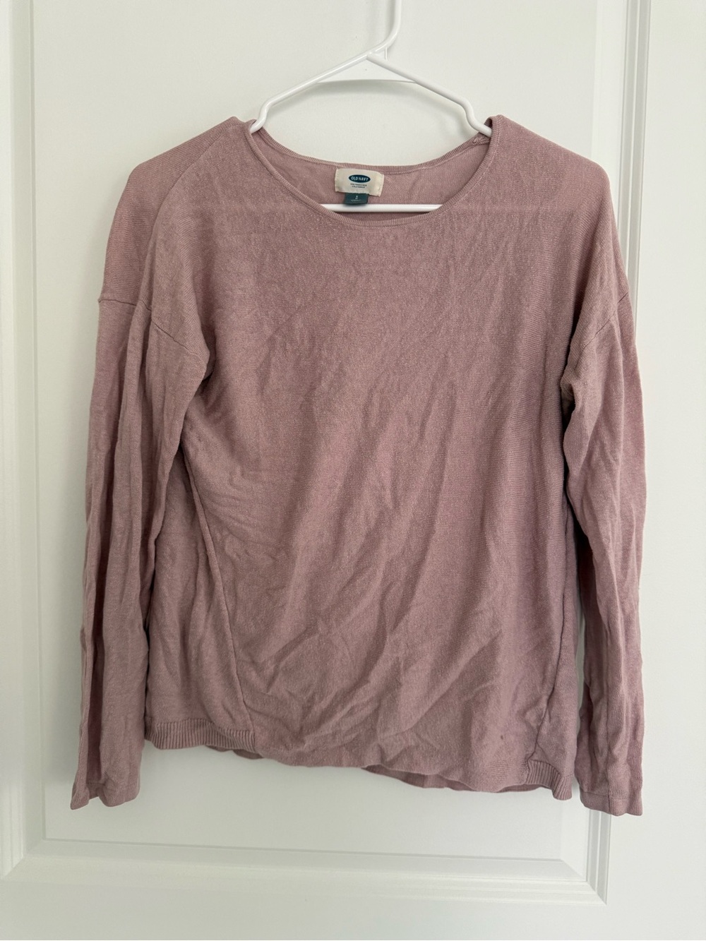 Old Navy Long Sleeve Crewneck Top - Mauve Pink